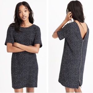 Madewell Zip Back Dress in Polka Dot Scatter